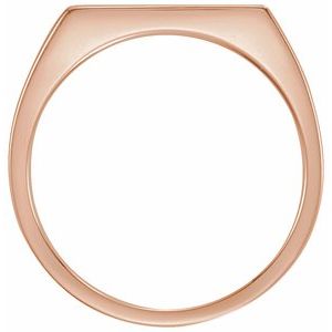 10K Rose Gold 15x7 mm Rectangle Signet Ring