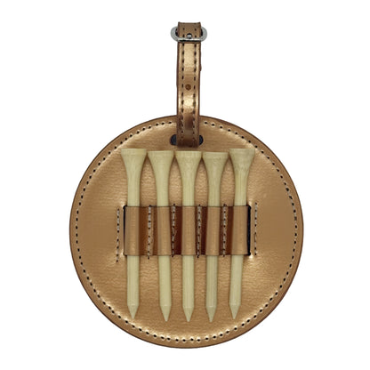 Customizable Round Leatherette Golf Bag Tag