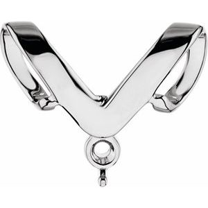 18K White Gold 1-Stone Engravable Family Slide Pendant Mounting
