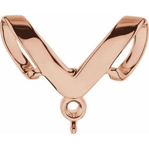 18K Rose Gold 1-Stone Engravable Family Slide Pendant Mounting