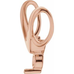 18K Rose Gold 1-Stone Engravable Family Slide Pendant Mounting