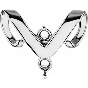 Platinum 2-Stone Engravable Family Slide Pendant Mounting