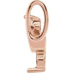18K Rose Gold 2-Stone Engravable Family Slide Pendant Mounting