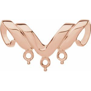 18K Rose Gold 3-Stone Engravable Family Slide Pendant Mounting