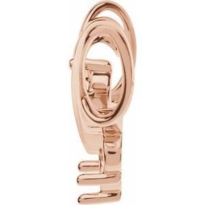 18K Rose Gold 4-Stone Engravable Family Slide Pendant Mounting
