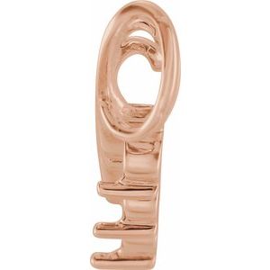 18K Rose Gold 5-Stone Engravable Family Slide Pendant Mounting
