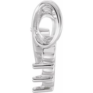 18K Palladium White Gold 6-Stone Engravable Family Slide Pendant Mounting