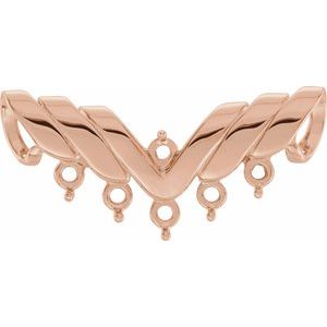 18K Rose Gold 6-Stone Engravable Family Slide Pendant Mounting