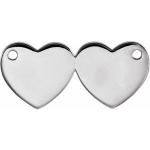 Engravable Double Heart Necklace Center