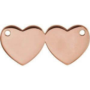 Engravable Double Heart Necklace Center