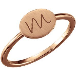 14K Rose Gold Be Posh�� Engravable Signet Ring