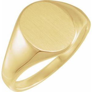 14.6x12.1 mm Oval Signet Ring