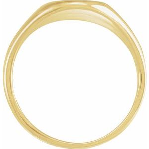 18K Yellow Gold 14.6x12.1 mm Oval Signet Ring