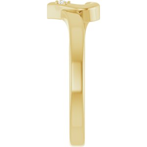 18K Yellow Gold 1-Stone Family Engravable Heart Ring Mounting