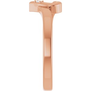18K Rose Gold 1-Stone Family Engravable Heart Ring Mounting