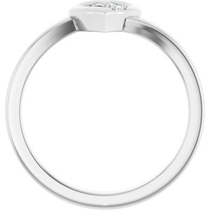 Continuum Sterling Silver 1-Stone Family Engravable Heart Ring Mounting