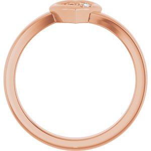 10K Rose Gold 1-Stone Family Engravable Heart Ring Mounting