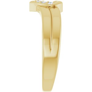 18K Yellow Gold 3-Stone Family Engravable Heart Ring Mounting