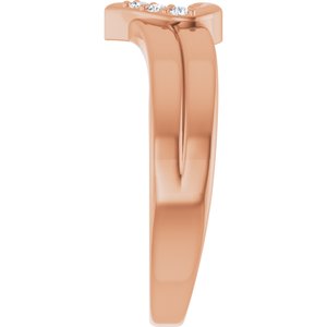 10K Rose Gold 3-Stone Family Engravable Heart Ring Mounting