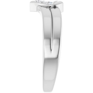 18K White Gold 3-Stone Family Engravable Heart Ring Mounting