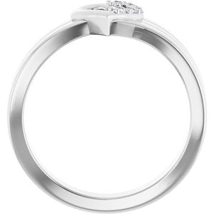 Continuum Sterling Silver 5-Stone Family Engravable Heart Ring Mounting
