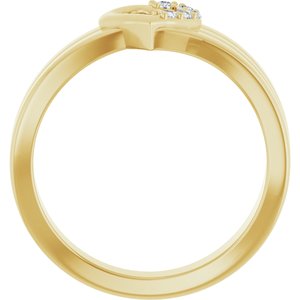 18K Yellow Gold 5-Stone Family Engravable Heart Ring Mounting