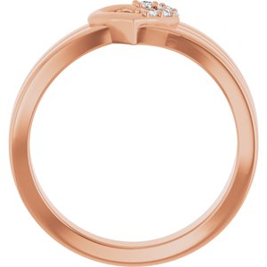 18K Rose Gold 5-Stone Family Engravable Heart Ring Mounting