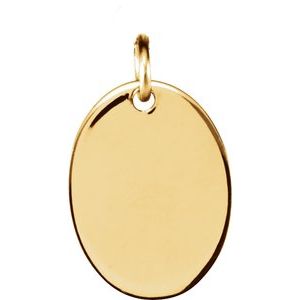 18K Yellow Gold Vermeil Be Posh�� Engravable Oval Pendant