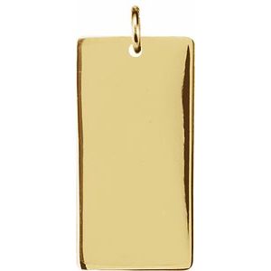 18K Yellow Gold Vermeil Be Posh�� Engravable Rectangle Pendant