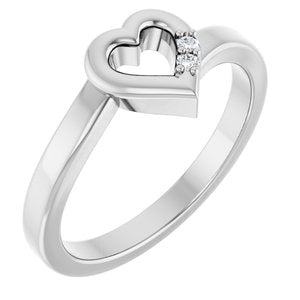 Continuum Sterling Silver 2-Stone Family Engravable Heart Ring Mounting