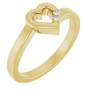 18K Yellow Gold 2-Stone Family Engravable Heart Ring Mounting