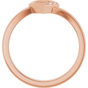 18K Rose Gold 2-Stone Family Engravable Heart Ring Mounting