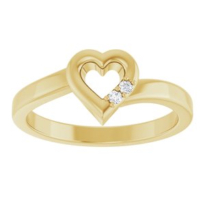 18K Yellow Gold 2-Stone Family Engravable Heart Ring Mounting