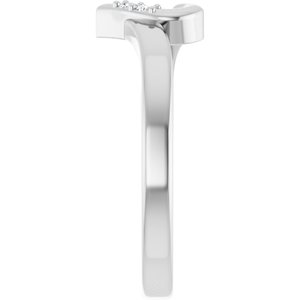 18K Palladium White Gold 2-Stone Family Engravable Heart Ring Mounting