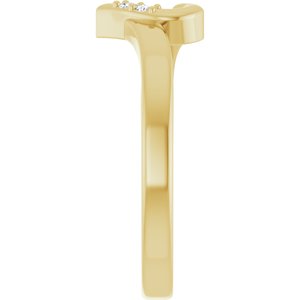 18K Yellow Gold 2-Stone Family Engravable Heart Ring Mounting