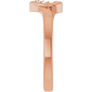 10K Rose Gold 2-Stone Family Engravable Heart Ring Mounting