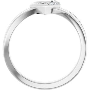 18K White Gold 4-Stone Family Engravable Heart Ring Mounting