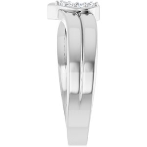 18K White Gold 4-Stone Family Engravable Heart Ring Mounting