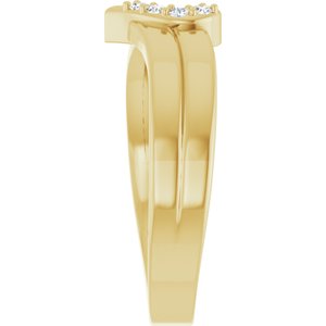 18K Yellow Gold 4-Stone Family Engravable Heart Ring Mounting