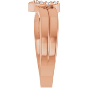 18K Rose Gold 4-Stone Family Engravable Heart Ring Mounting