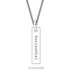 10K Yellow Gold 1-Stone Family Engravable Bar Slide Pendant