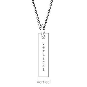 Platinum 1-Stone Family Engravable Bar Pendant