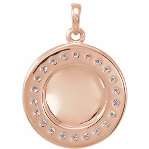 14K Rose Gold 1/5 CTW Natural Diamond Engravable 16-18" Necklace