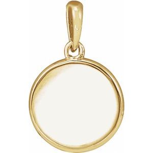14K Yellow Gold Engravable Pendant Mounting