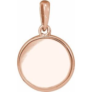14K Rose Gold Engravable Pendant Mounting