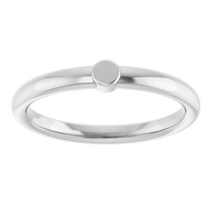 18K White Gold 1-Circle Engravable Family Ring