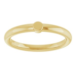 18K Yellow Gold 1-Circle Engravable Family Ring