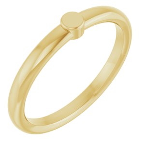 10K Yellow Gold 1-Circle Engravable Family Ring