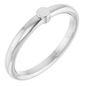 18K Palladium White Gold 1-Circle Engravable Family Ring