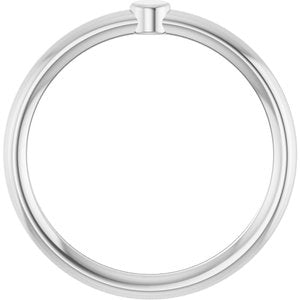 18K Palladium White Gold 1-Circle Engravable Family Ring